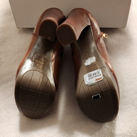 Aldo Brown/Tan Leather Heeled Ankle Boots - NWB - Picture 2 of 6